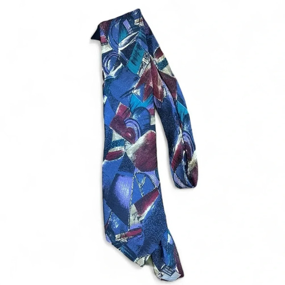 Vintage Seigo New York for Nordstrom abstract pattern 100% silk tie - Picture 1 of 4